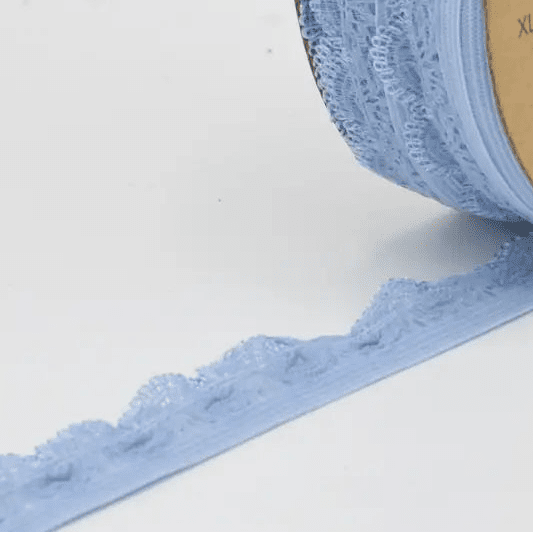 Image with Elastic band, lace 2 cm - light blue – available at Charlotte's fabrics