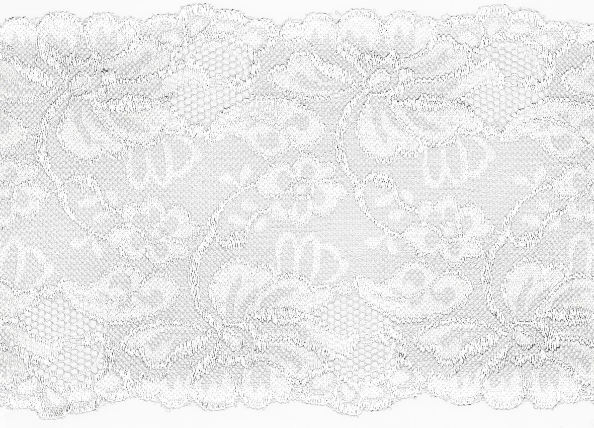 Elastīgā mežģīne - 15 cm - balta