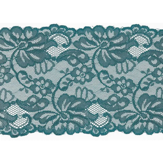 Image of elastic lace 15 cm - petrol – available at Charlotte's Fabrics