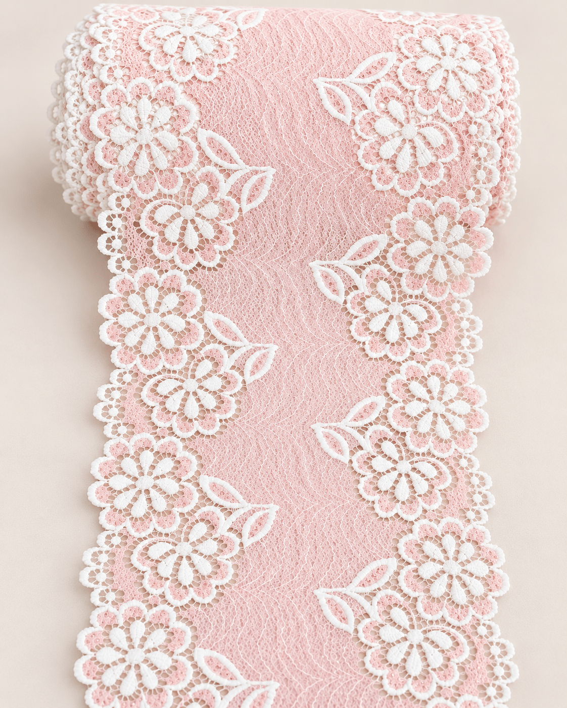 Image of elastic lace 17 cm, pink orchid – available online at Šarlotes audumi