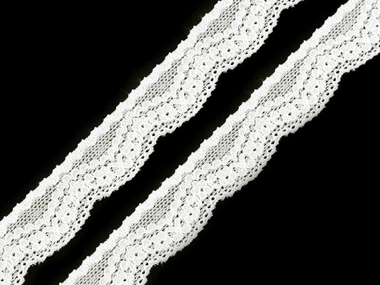 Image of Elastic lace 2,5 cm - white – available at Šarlotes audumi