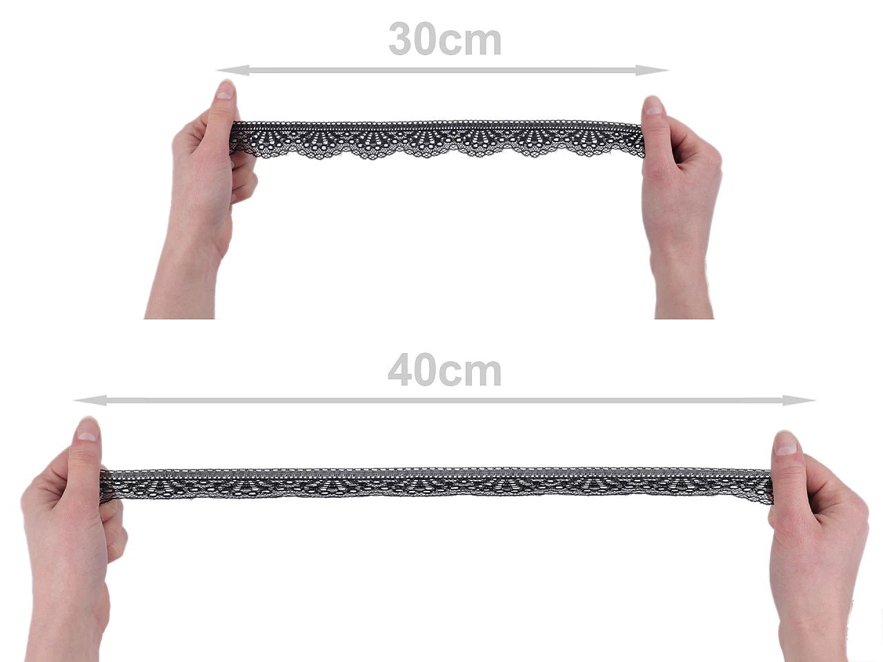 Zdjęcie z elastyczną koronką 3 cm - czarną – dostępne w Šarlotes audumi