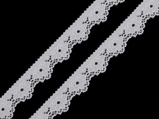 elastic polyamide lace - 1.5 cm warm white