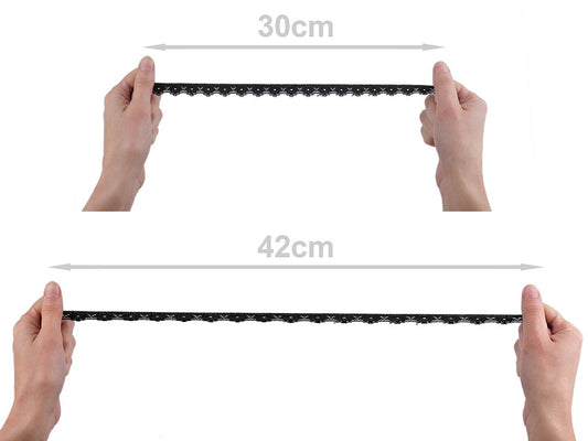 Elastic polyamide lace - 1,5 cm warm white