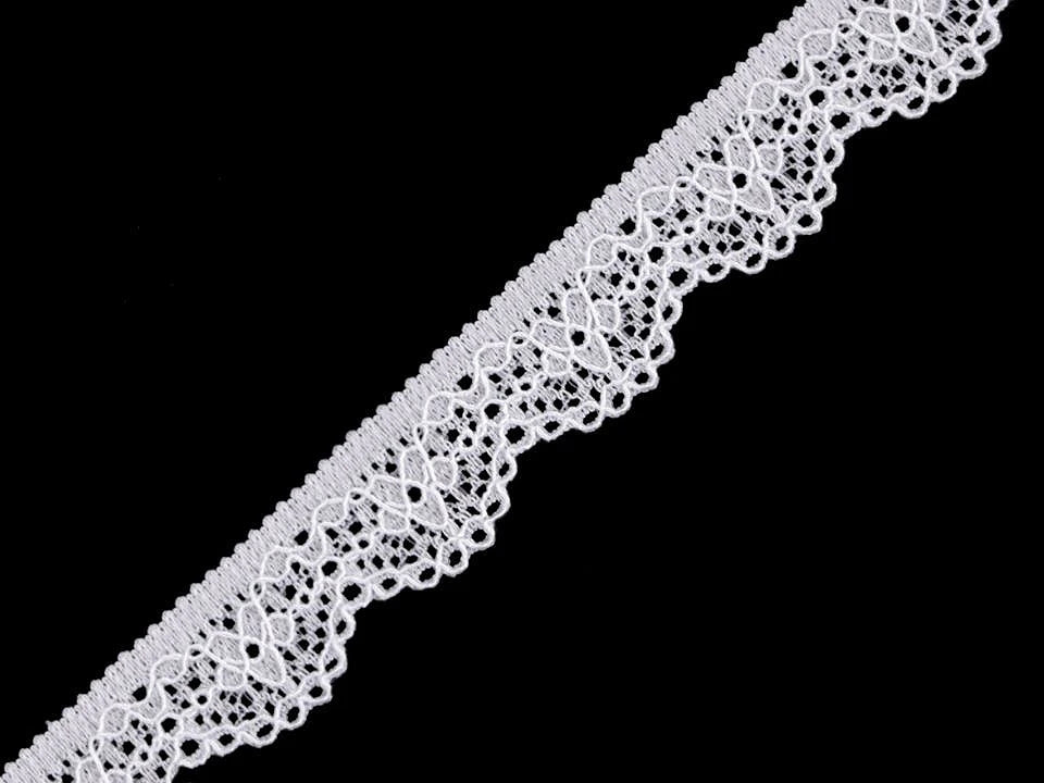 Attēls ar Elastīgā mežģīne-1,6 cm balta – pieejams internetā Šarlotes audumi