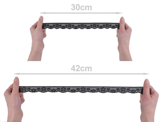 Elastic polyamide lace - 2.8 cm black