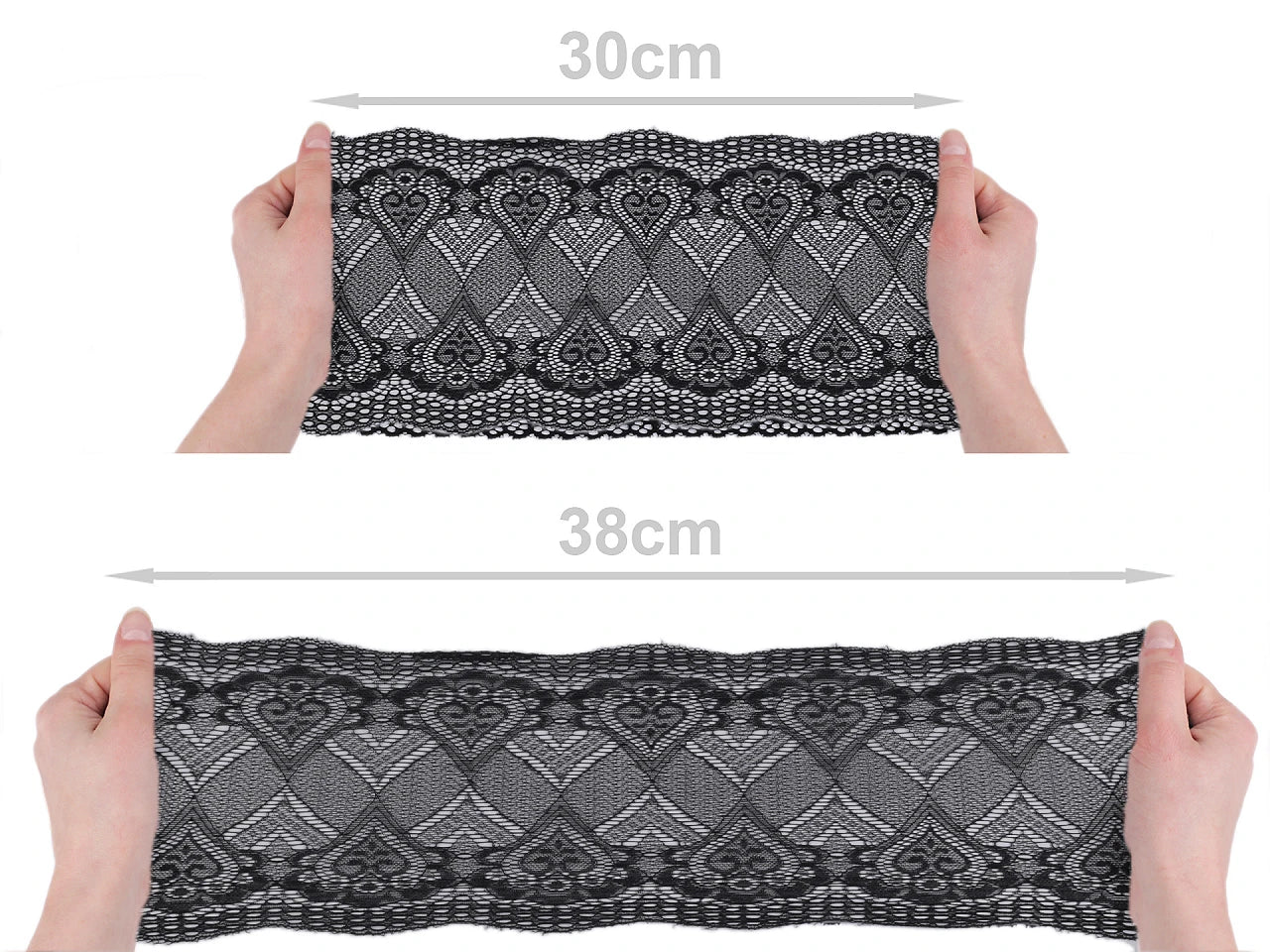 Elastyczna koronka poliestrowa - 18 cm, biała