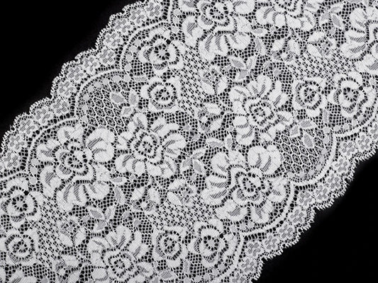 alt
Elastic polyester lace - 18 cm white