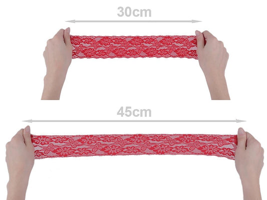 White elastic polyester lace - 6 cm