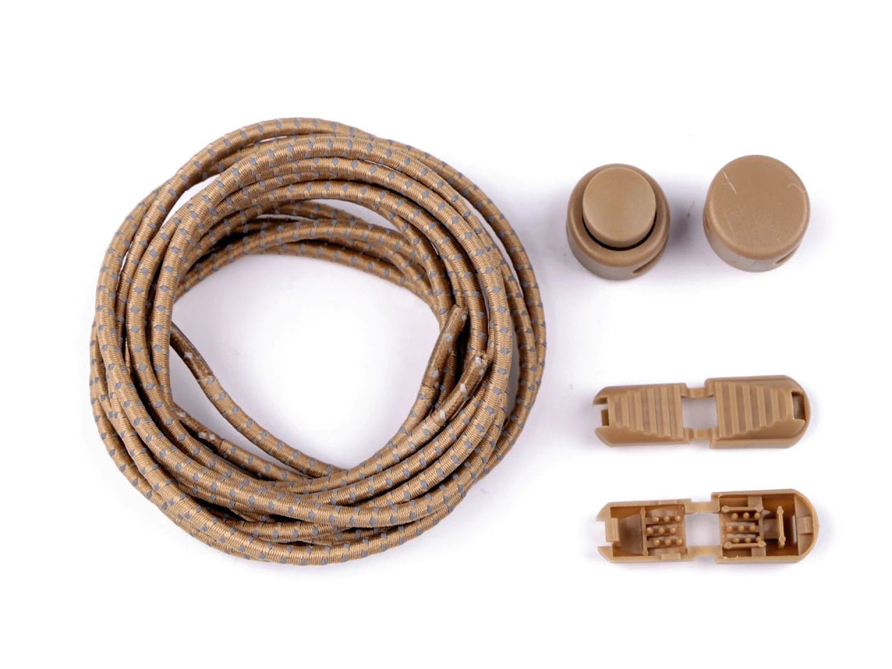 Image of flexible reflective no-tie shoelaces 120 cm|in assorted shades – available at Charlotte's Fabrics