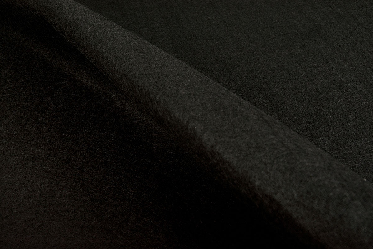 Felt fabric in rolls, 1 mm - black 220 g/m²
