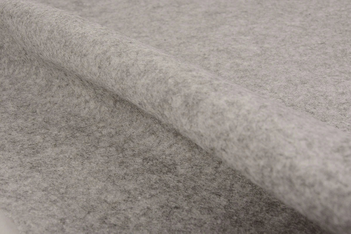 felt fabric in rolls, soft, 1mm - grey 220 g/m²