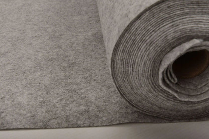 Felt fabric in rolls, soft, 1mm - grey 220 g/m²