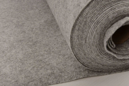 felt fabric in rolls, soft, 1 mm - grey 220 g/m²