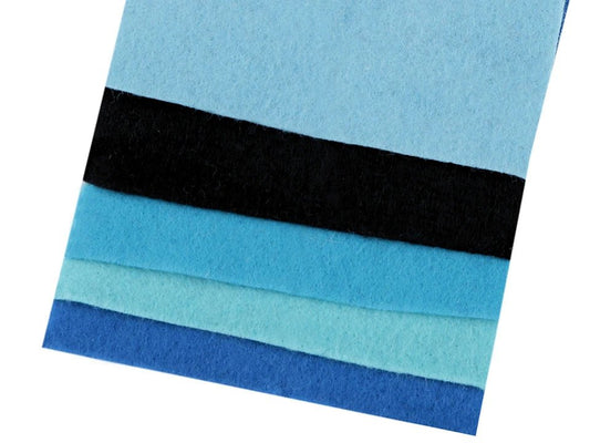 Image of Felt roll - blue shades B - variant – available at Šarlotes audumi