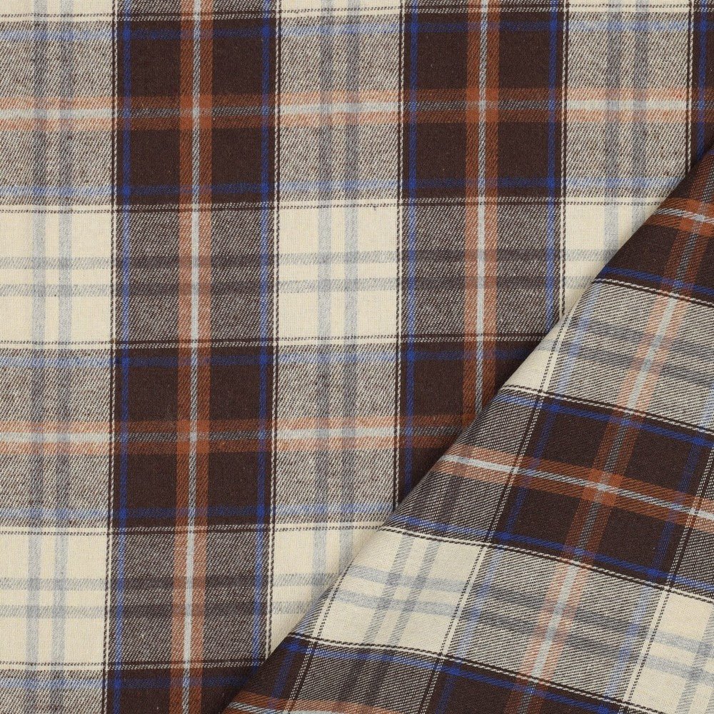 Flannel - brown with blue 150 g/m²