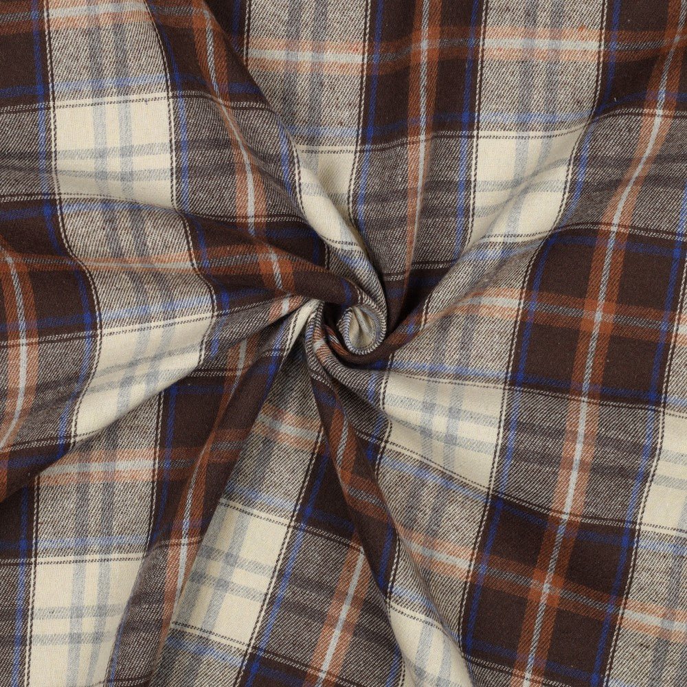 Flannel - brown with blue 150 g/m²