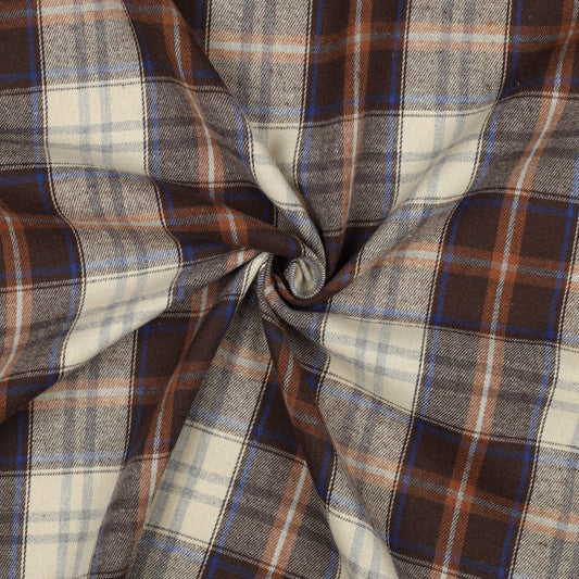 Flannel - brown with blue 150 g/m²