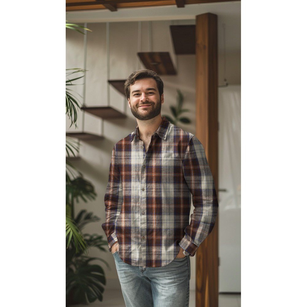 alt
Flannel - brown with blue 150 g/m²