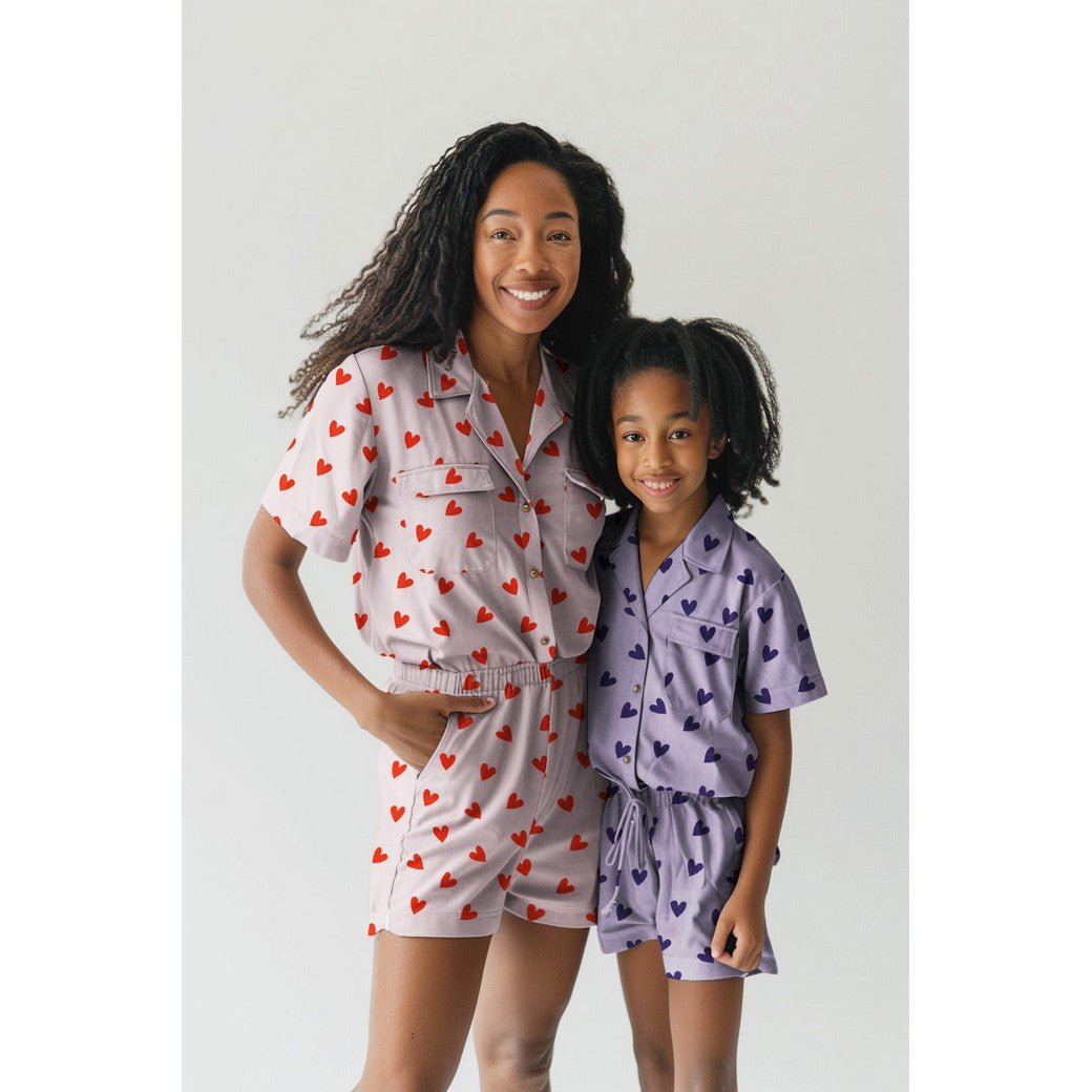 Image with flannel - red hearts on pink 165 g/m² – available at Šarlotes audumi