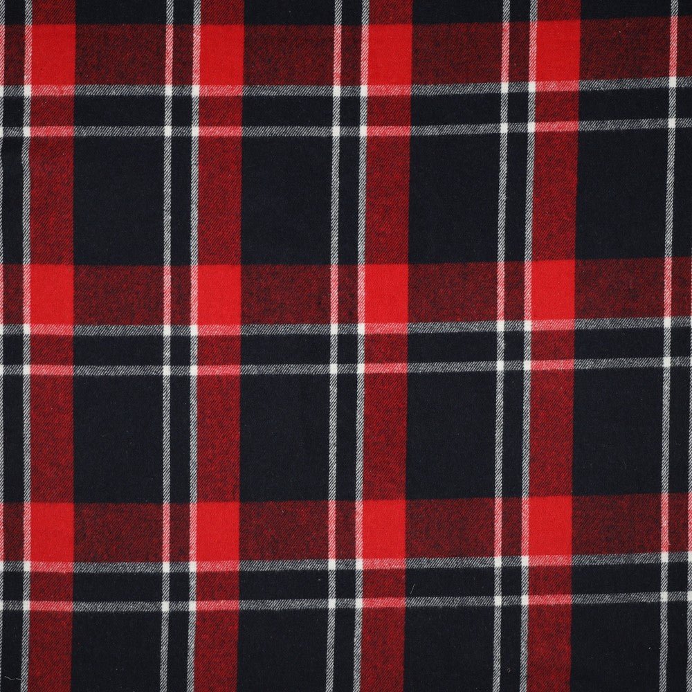 Flannel - red with black 260 g/m²