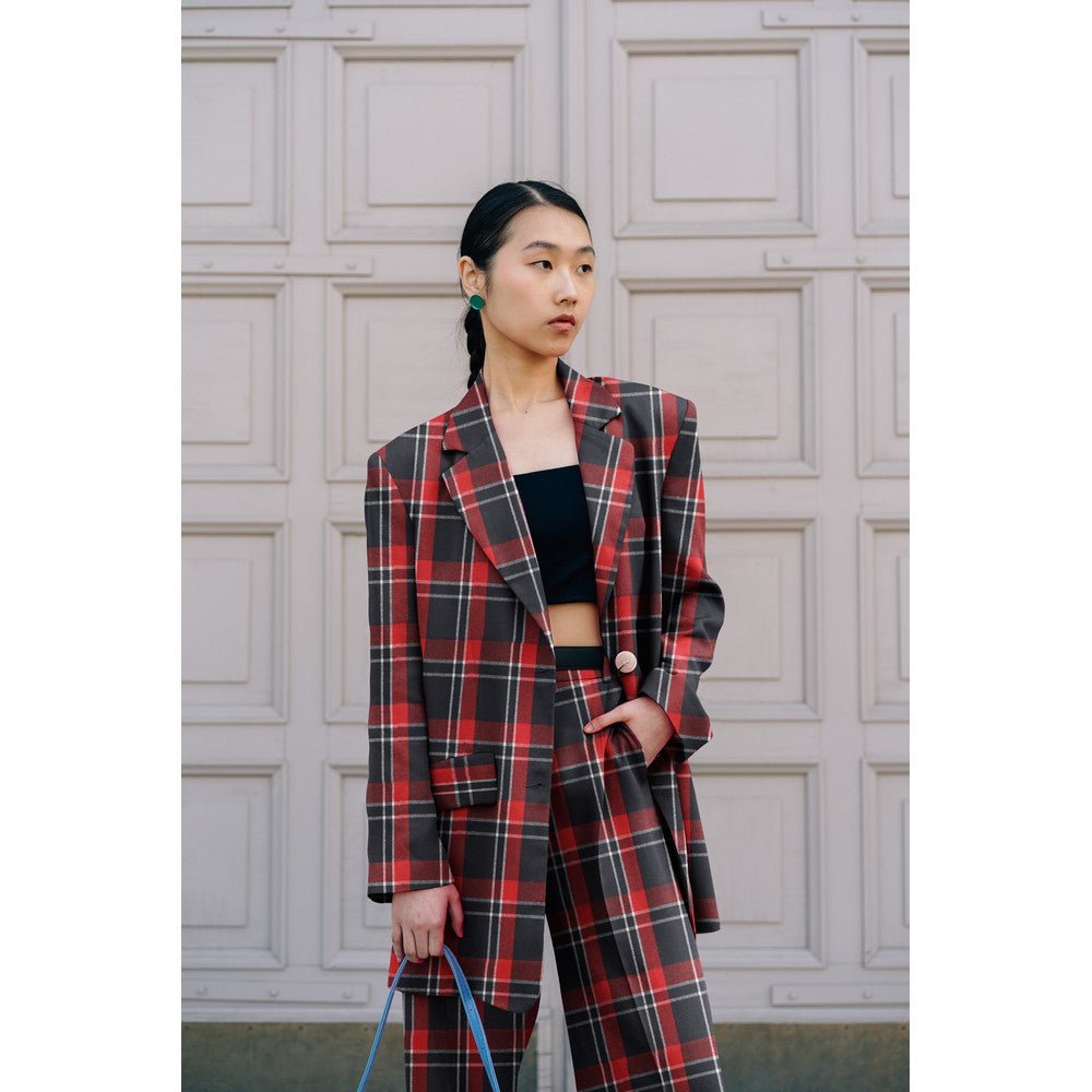 Flannel - red with black 260 g/m²