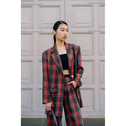 Flannel - red with black 260 g/m²