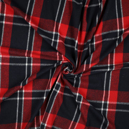 Flannel - red with black 260 g/m²