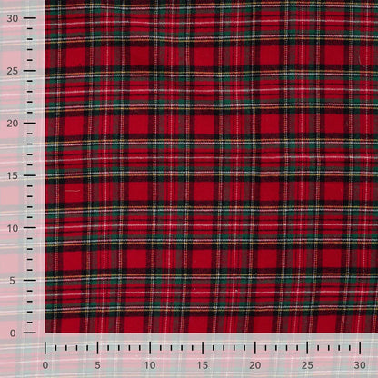 Image of flannel - red plaid 135 g/m² – available at Šarlotes audumi