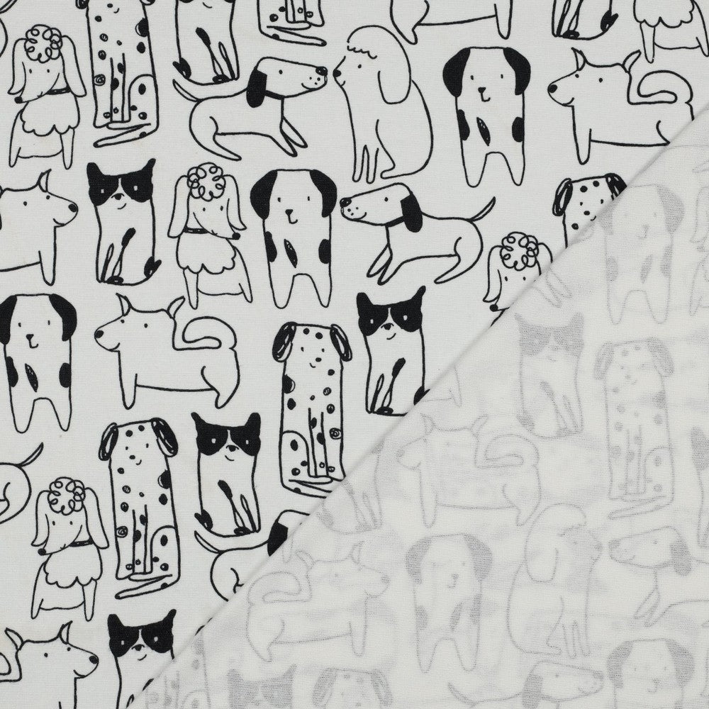 Image with Flannel - dogs 165 g/m² – available at Charlotte's Fabrics