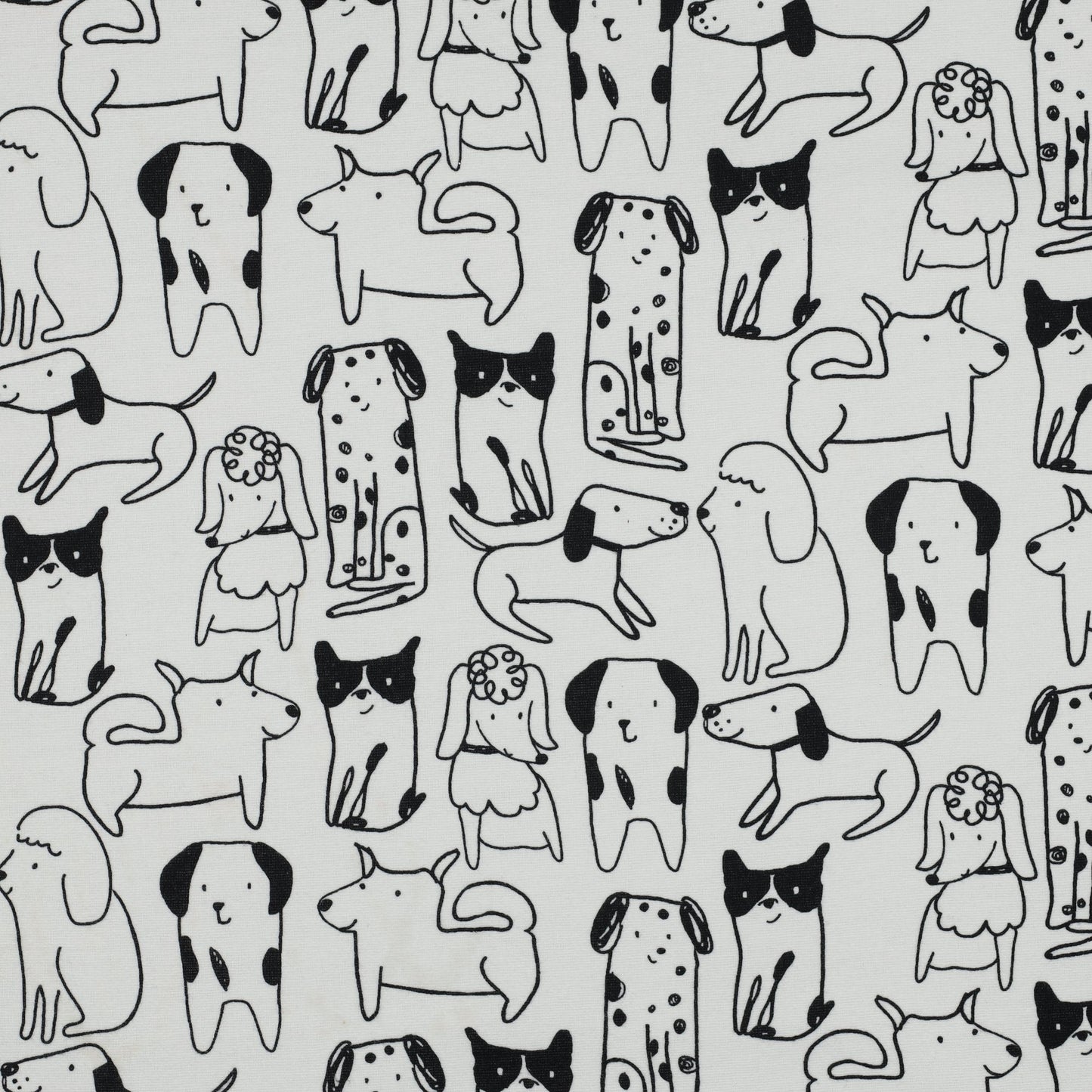 Image with flannel - dogs 165 g/m² – available at Charlotte's Fabrics