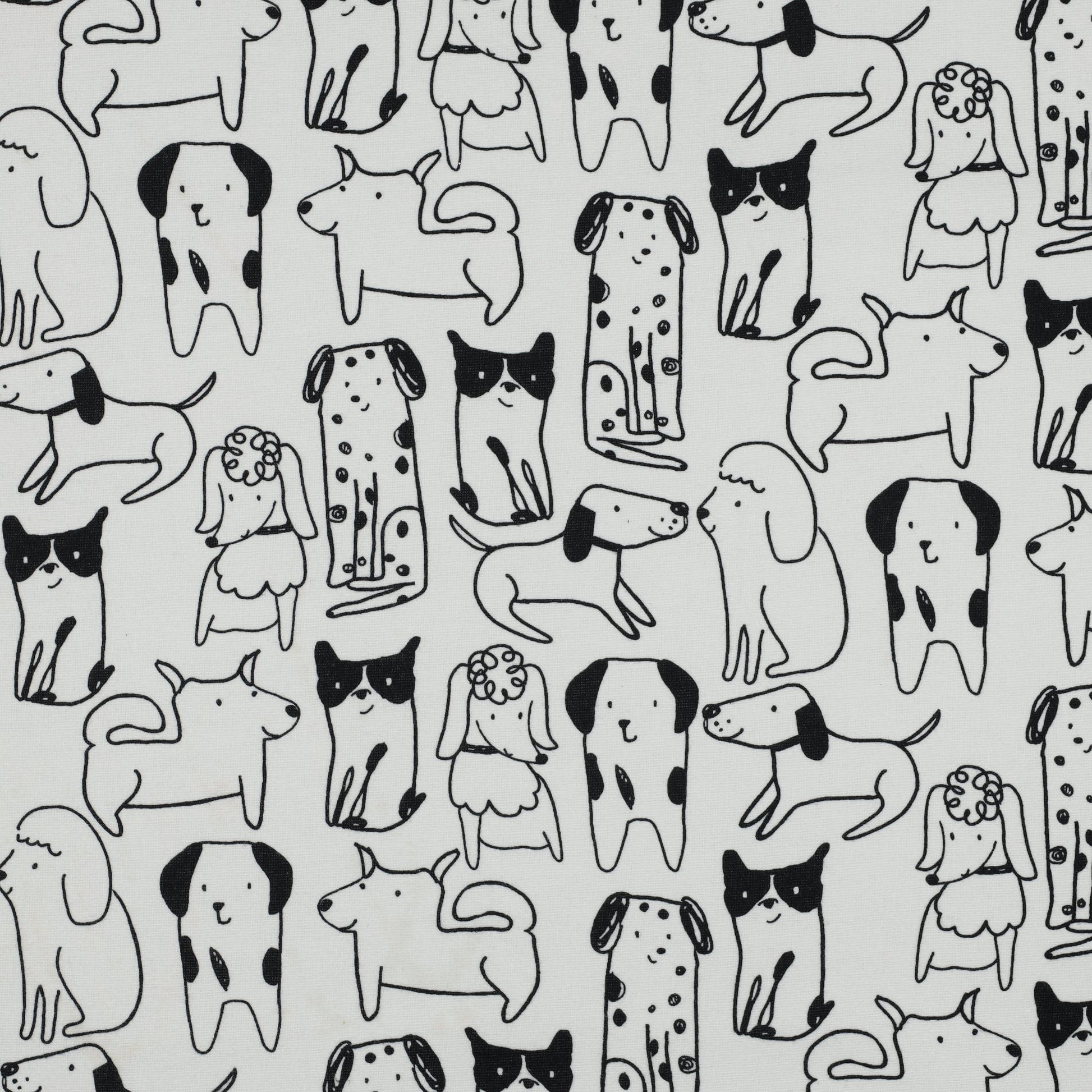 Image with flannel - dogs 165 g/m² – available at Charlotte's Fabrics