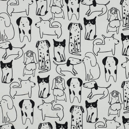 Image with flannel - dogs 165 g/m² – available at Charlotte's Fabrics