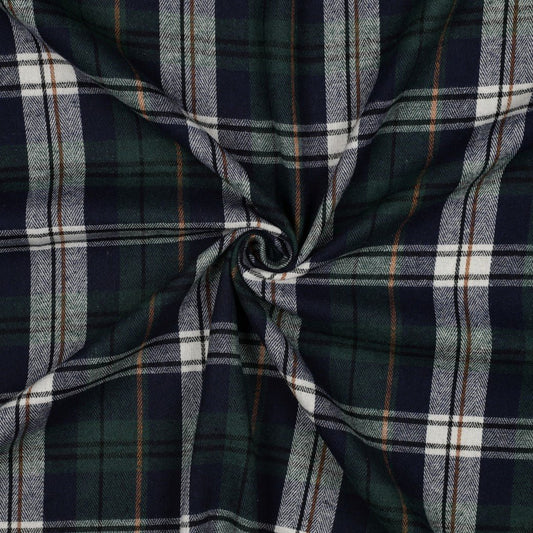 Image with flannel - dark green checked 137 g/m² – available at Charlotte's Fabrics