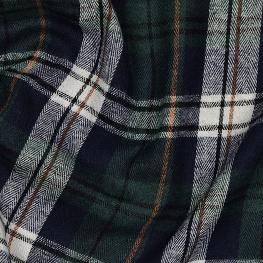 Image of flannel - dark green checked 137 g/m² – available at Šarlotes audumi