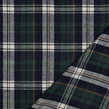 Image of Flannel - dark green checked 137 g/m² – available at Charlotte's Fabrics