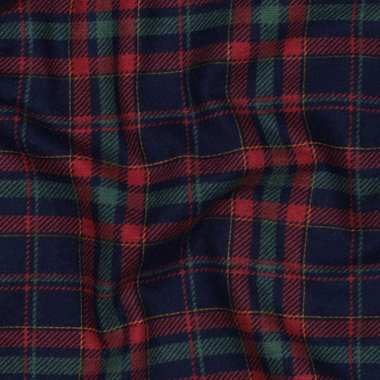 Image with Flannel - green with red plaid 165 g/m² – available at Charlotte's Fabrics