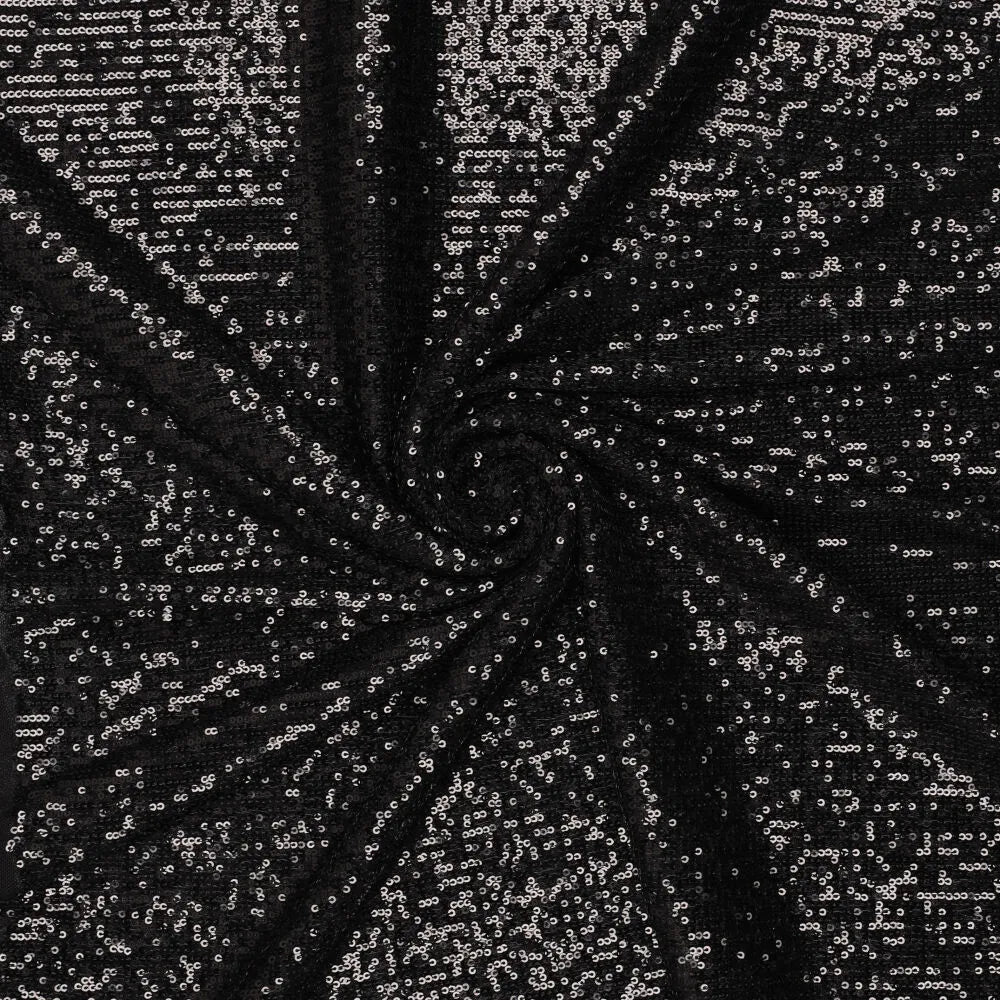 Image of sequin fabric - black 285 g/m² – available at Šarlotes audumi