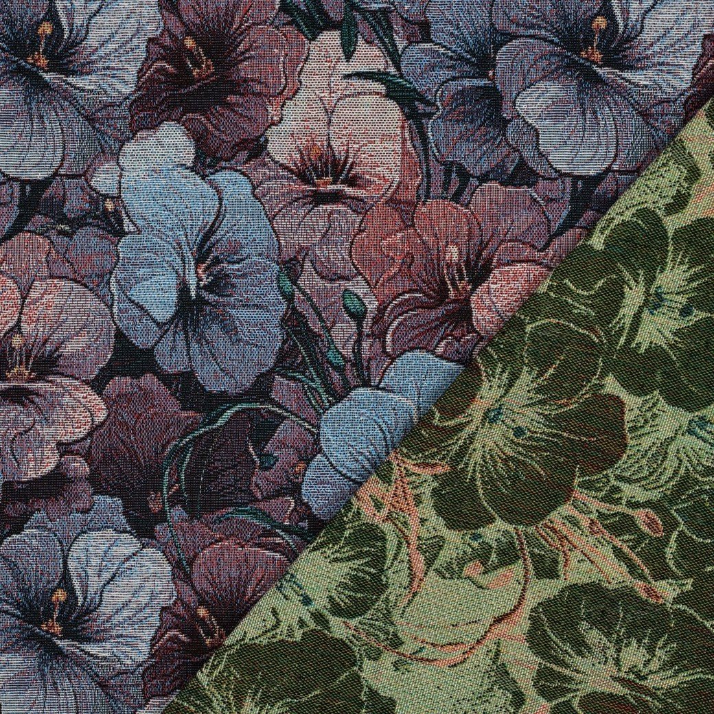 Image of tapestry with pansies 290 g/m² – available at Šarlotes audumi