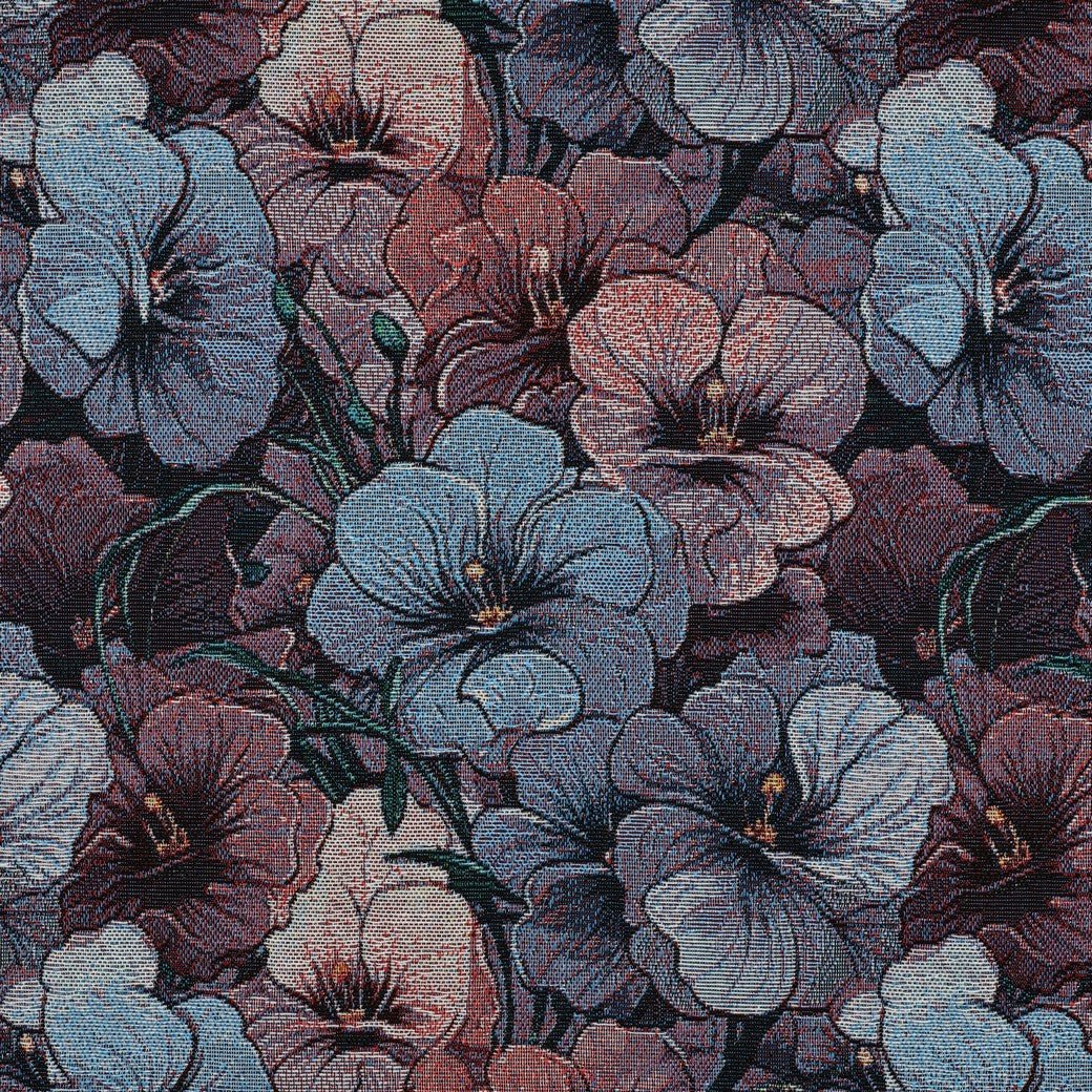 Image of a tapestry - pansies 290 g/m² – available at Šarlotes audumi