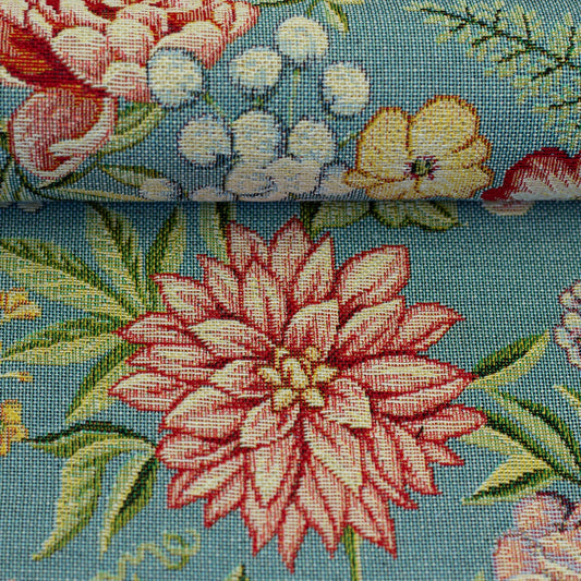 Tapestry - floral painting on a blue background 330 g/m²