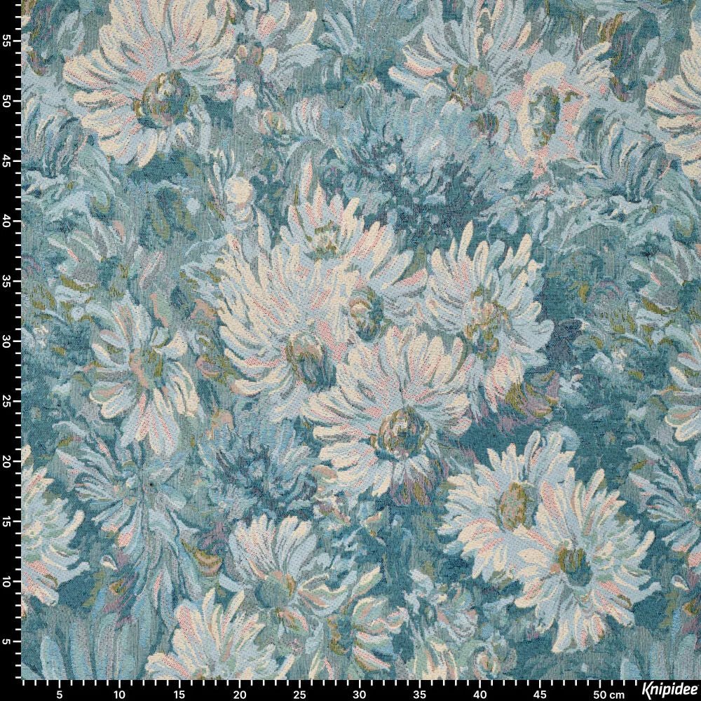 Tapestry - blue garden flowers 260 g/m²