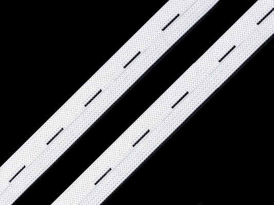 Elastic with buttonholes - 1.7 cm - white
