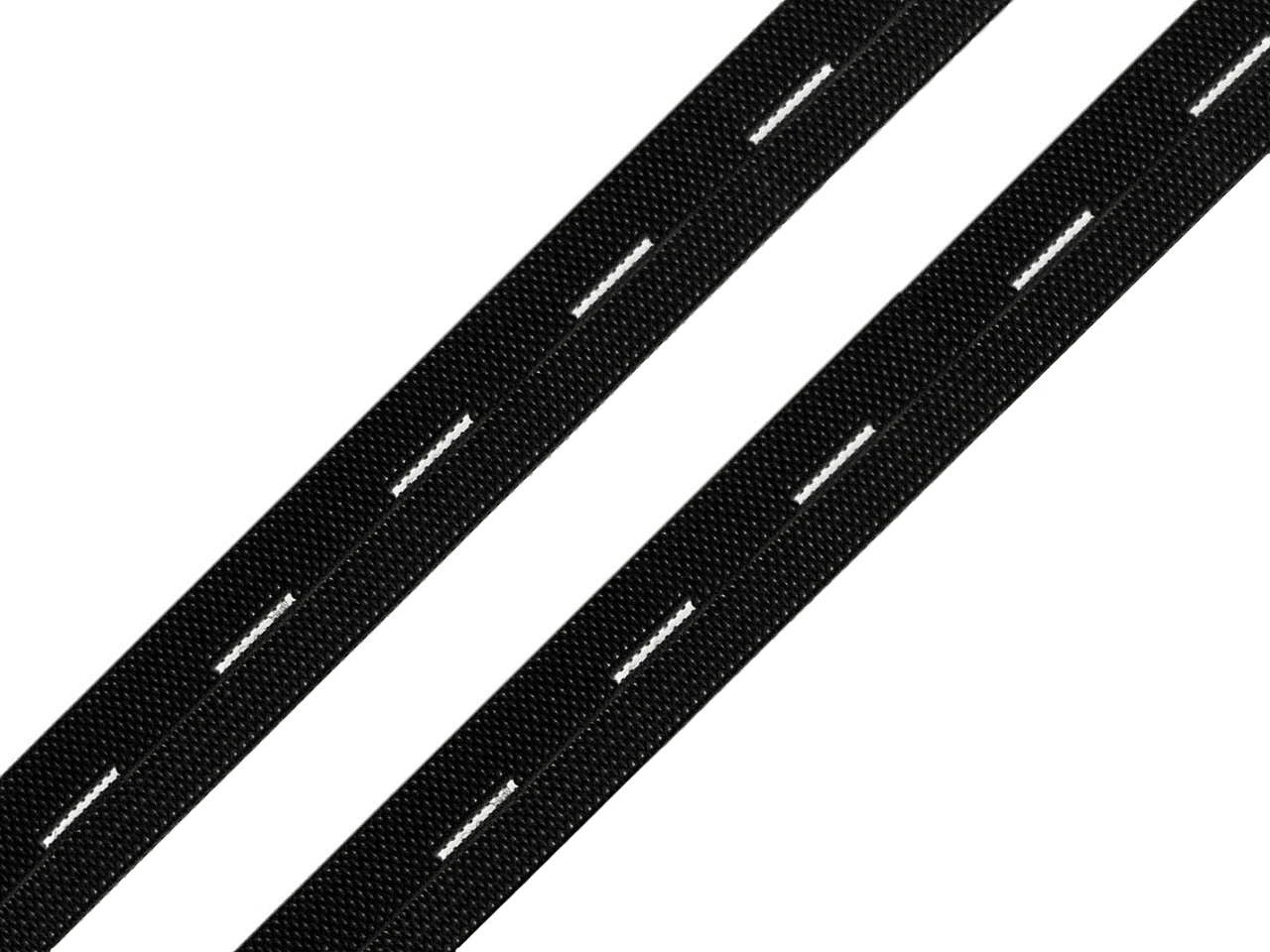 elastic with buttonholes - 1.7 cm - black