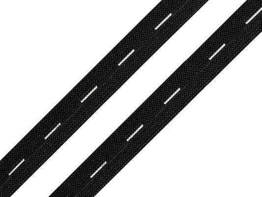 elastic with buttonholes - 1.7 cm - black