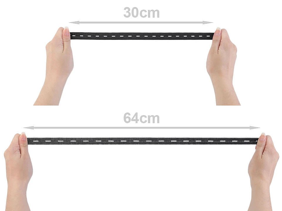 Elastic with buttonholes - 1.7 cm - black