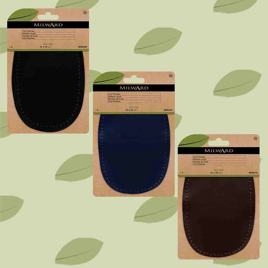Faux leather clothing patches Milward 10x15cm - dark brown