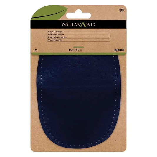 Faux leather clothing patches Milward 10x15cm - dark blue