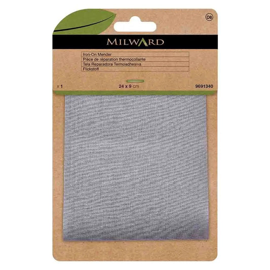 Iron-on clothing patch Milward 24x9cm - light grey