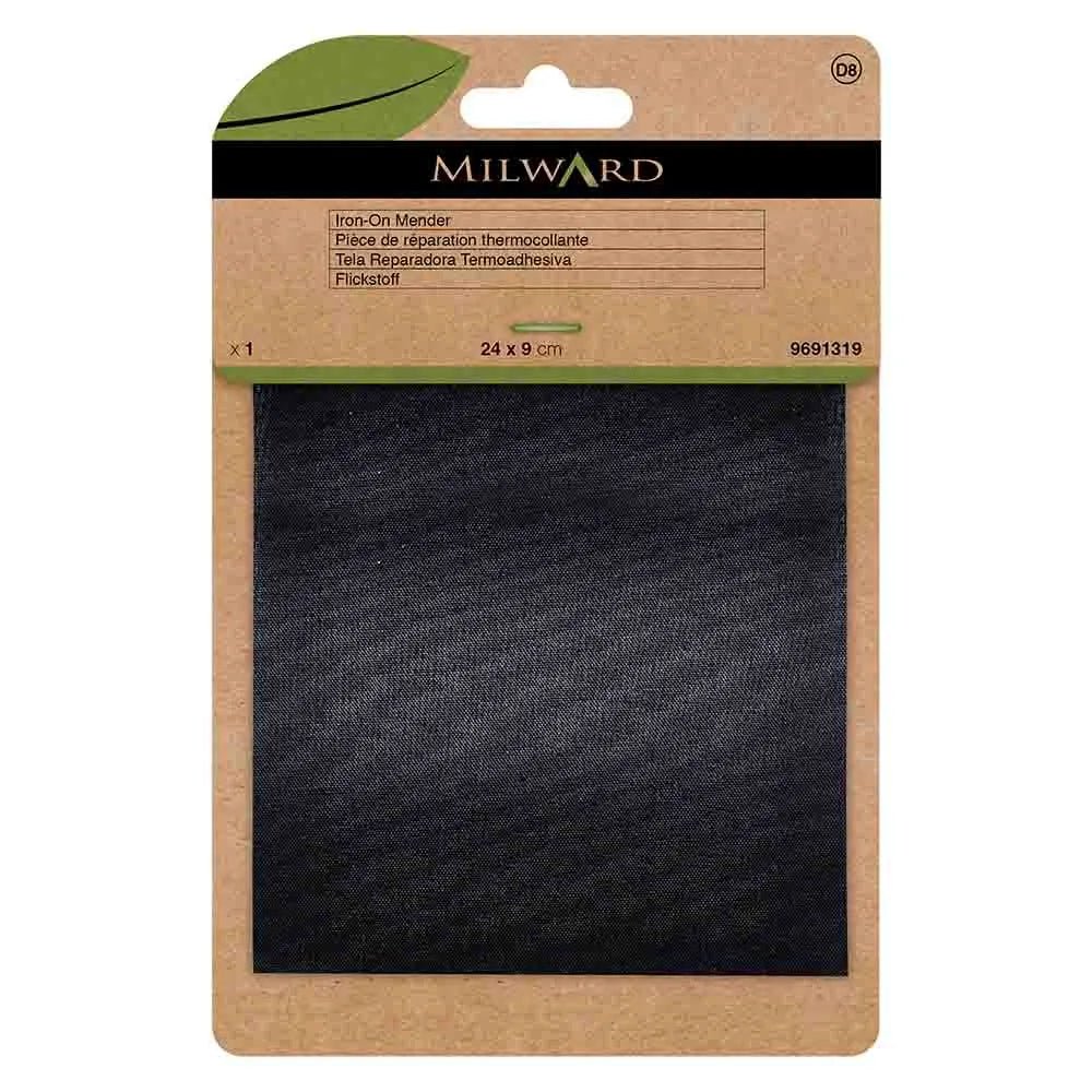 Iron-on clothing patch Milward 24x9cm - black